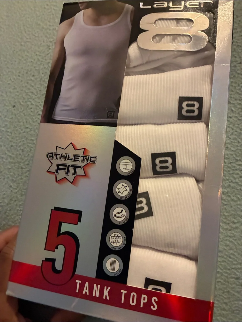 Athletic Fit Men's White Tank Top - 5 Pack